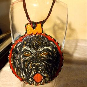 Handpainted,handmade  black labadoodle breed dog. Great keepsake of your dog.